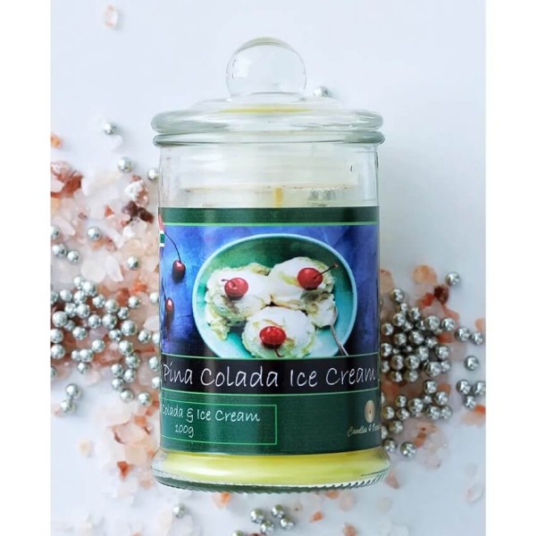 C4O-0001 - Pina-Colada and Ice Cream Scented Candle in Glass Jar – 150 ml