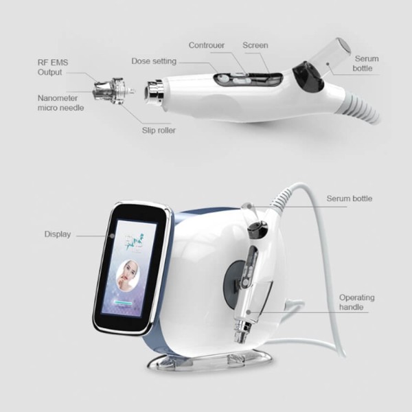 HiTechBeauty - 3 in 1 RF Fractional Mesotherapy & Face Lift Device (RF + EMS + Meso) Nano Gun - Home Use - Image 2