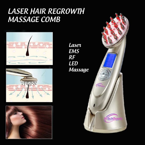 HiTechBeauty - Hairgrowth Massage Comb (RF, Laser, LED)