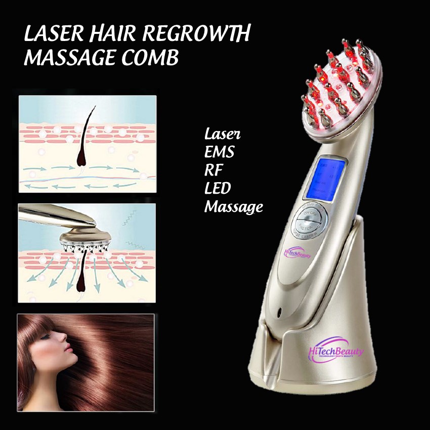 HiTechBeauty – Hairgrowth Massage Comb (RF, Laser, LED) | Sassy Style