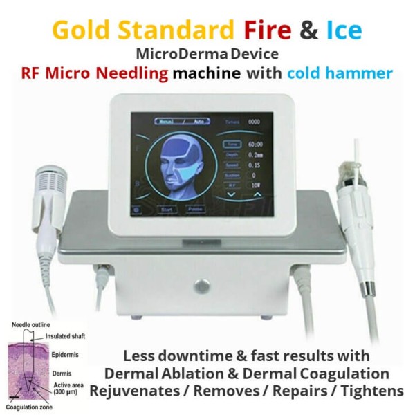 Fire & Ice RF Micro Needling MicroDerma machine with cold hammer (Gold Standard)