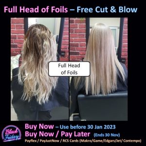 Foils – Full Head – Extra Long – Free Cut & Blow – Duration approx. 125 min  | Sassy Style