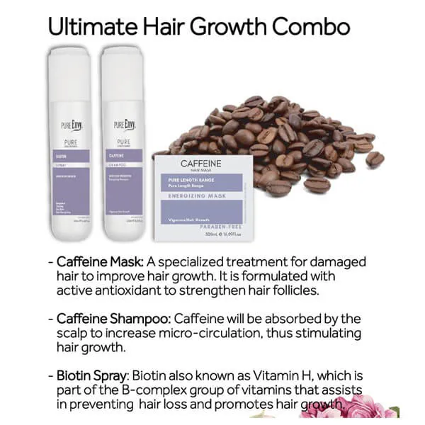 Pure Envy - Combo-3 Ultimate Hair Growth (Shampoo, Mask & Biotin Spray)