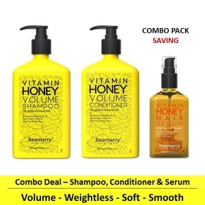 Combo-3 - Beamarry Vitamin Honey Volume Shampoo & Conditioner 380ml & Hair Serum 110ml