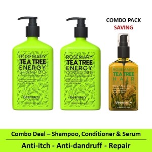 Combo-3 - Beamarry Rosemary Tea Tree Energy Shampoo & Conditioner 380ml & Hair Serum 110ml