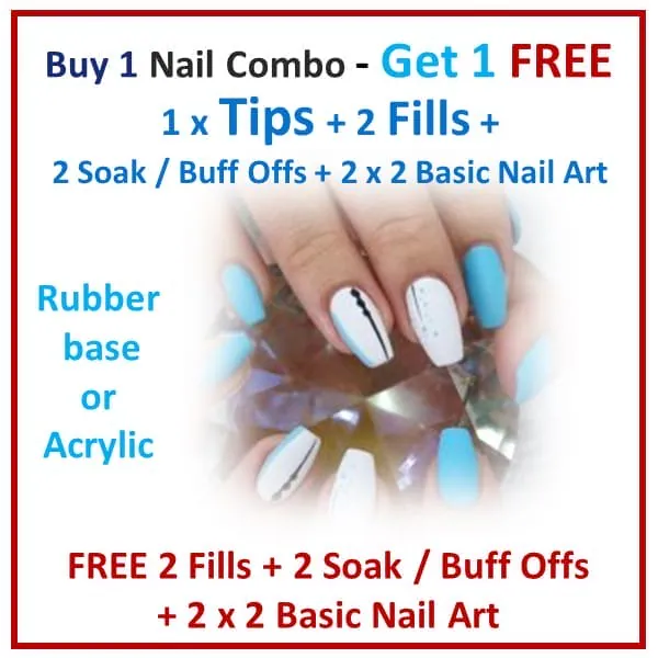 Colour Overlay Combo - Rubber Base / Acrylic Overlay + 2 Fills + 3 Soak/Buff Offs + 3 x 2 Basic Nail Art - Image 2