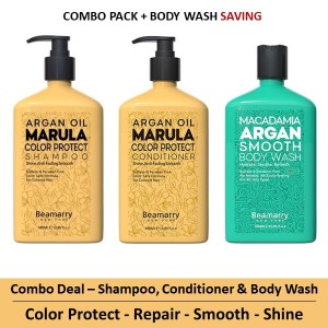 Combo-3 - Beamarry Argan Oil Marula Color Protect Shampoo & Conditioner 380ml & Body Wash
