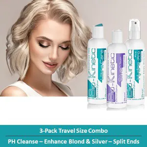 Bio-Kinetic - 3-Pack Travel Size Combo - Cleanse - Enhance Blond & Silver - Split Ends