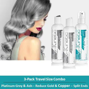 Bio-Kinetic - 3-Pack Travel Size Combo - Platinum Grey & Ash - Reduce Gold & Copper - Split Ends