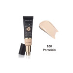 Phoera CC+ foundation tube with a beige 100 Porcelain shade swatch beside it.