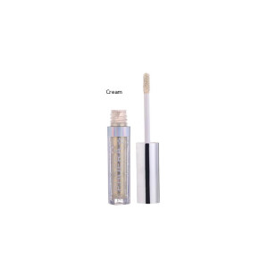 Lip gloss tube with wand applicator, labeled 'Cream', containing shimmering gold gloss for lips
