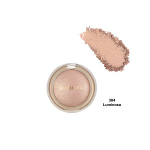 PHOERA compact powder in shade 304 Luminoso with a peachy-pink swatch above it.