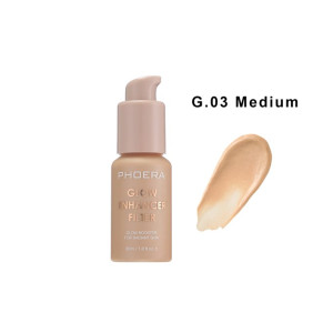 Phoera Glow Enhancer Filter foundation in shade G.03 Medium with a beige swatch beside it