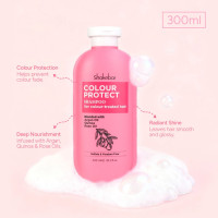 Shakebar Colour Protect Shampoo for colour-treated hair, 300 ml; nourishes with argan, quinoa and rose oils (color protection).