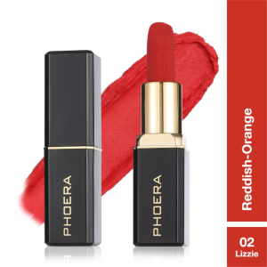 Phoera 24 Hrs Non-Transfer Matte Lipstick - Lizzie Reddish Orange - 02 - Image 3
