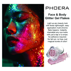 Phoera Face & Body Glitter Gel Flakes - Ares - Image 2