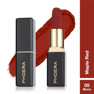 Phoera 24 Hrs Non-Transfer Matte Lipstick - Mona Maple Red - 05 - Image 3