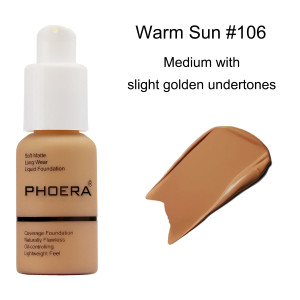 Phoera Silky Full Coverage Liquid Foundation - 106-Warm Sun