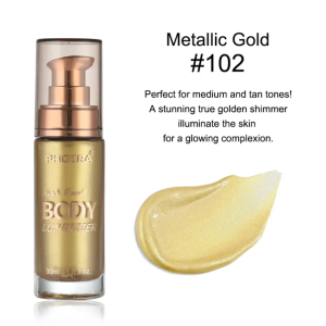 Phoera Luminizer Shimmer Body Oil - Metallic Gold 102 - Image 6