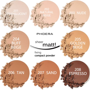 Phoera Compact Foundation Press Powder - Espresso 208 - Image 5