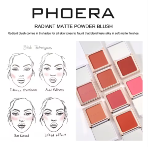 Phoera Radiant Matte Powder Blush - Moone - Image 2