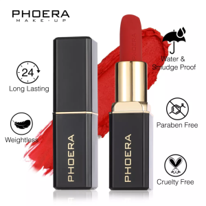 Phoera 24 Hrs Non-Transfer Matte Lipstick - Rebel Fuchsia - 10 - Image 6