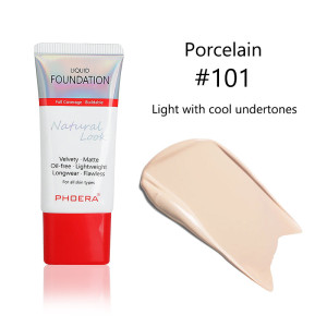 Phoera Velvety Matte Cover Liquid Foundation - Porcelain 101