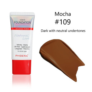 Phoera Velvety Matte Cover Liquid Foundation - Mocha 109