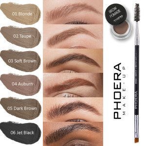 Phoera Eyebrow Pomade Waterproof Brow Gel - Soft Brown - Image 4