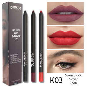Phoera Matte Lip Liner & Eyeliner Kit - K03