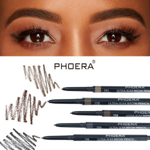 Phoera Ultra-Slim Brow Pencil - Black - Image 4
